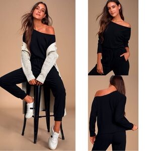 Lulus Dressed to Chill Black Ribbed Long Sleeve Sweater Top Size XL (NWT)